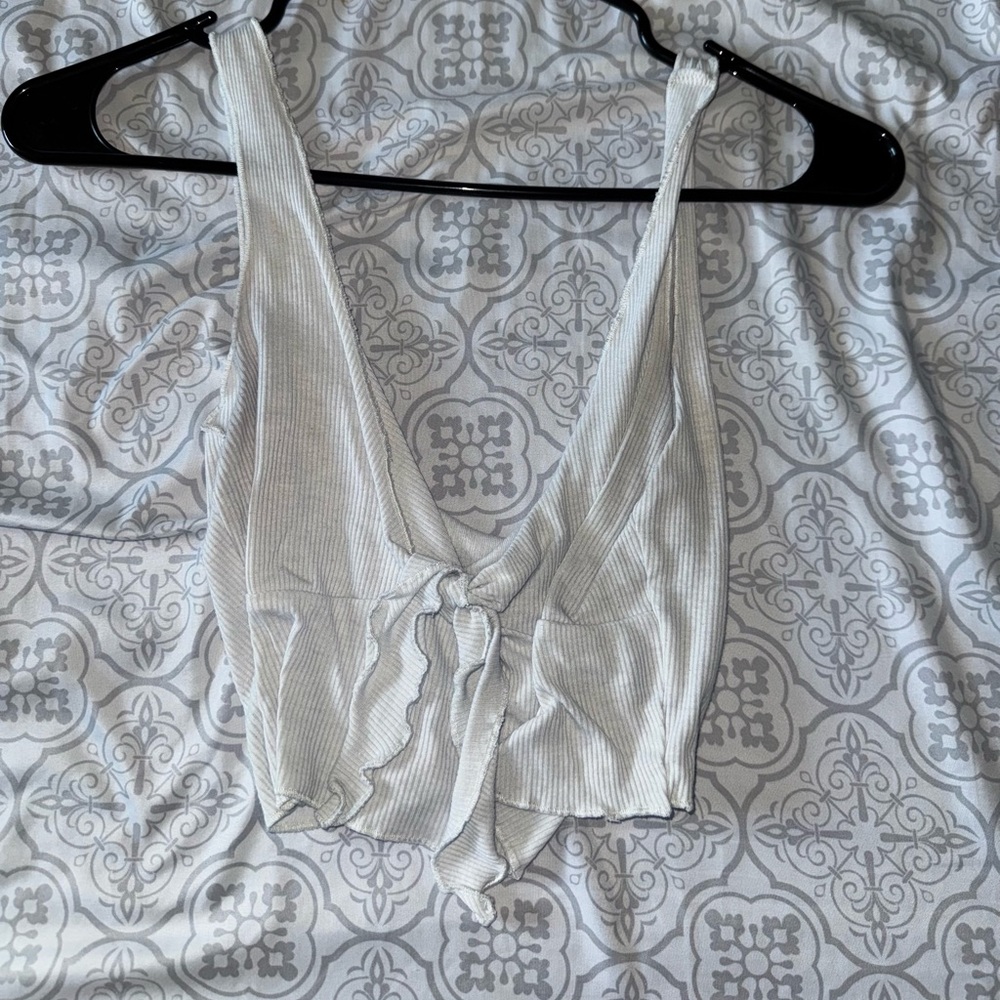 SHEIN Light Gray Ribbed Top